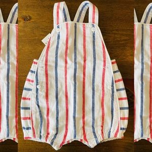 Janie and Jack striped 3-6 months baby overalls, NWT